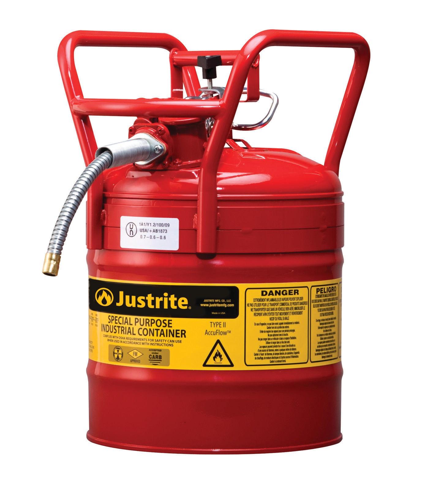 Justrite Type II AccuFlow™ D.O.T.  Steel Safety Can