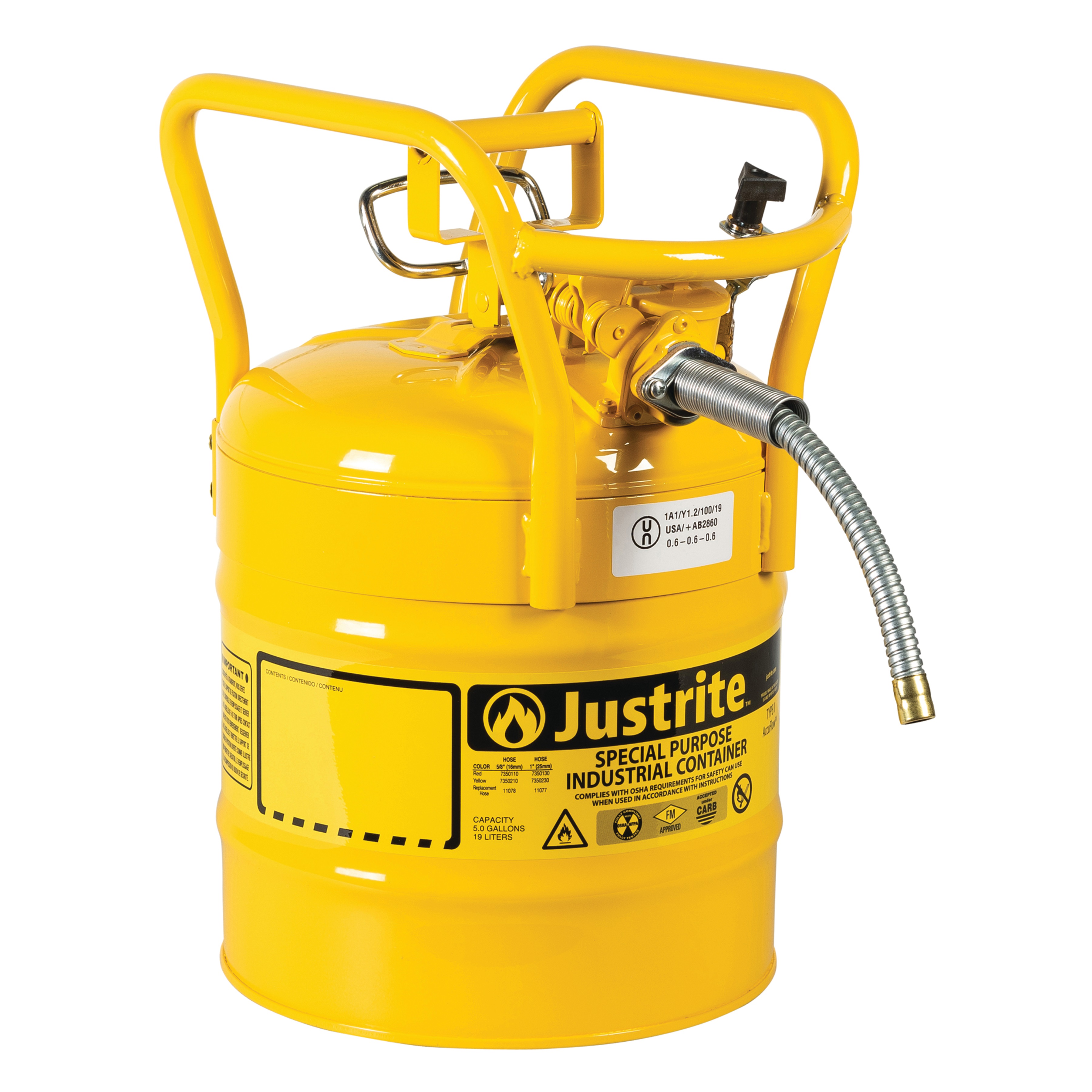 Justrite Type II AccuFlow™ D.O.T.  Steel Safety Can