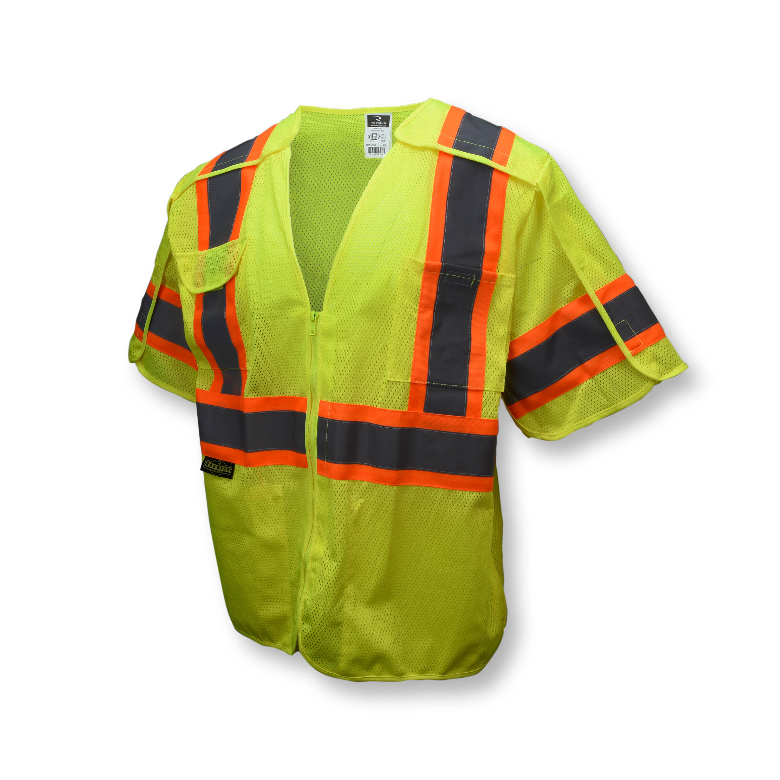 SV24-3 Type R Class 3 Breakaway Mesh Surveyor Vest - Green - Size M-L